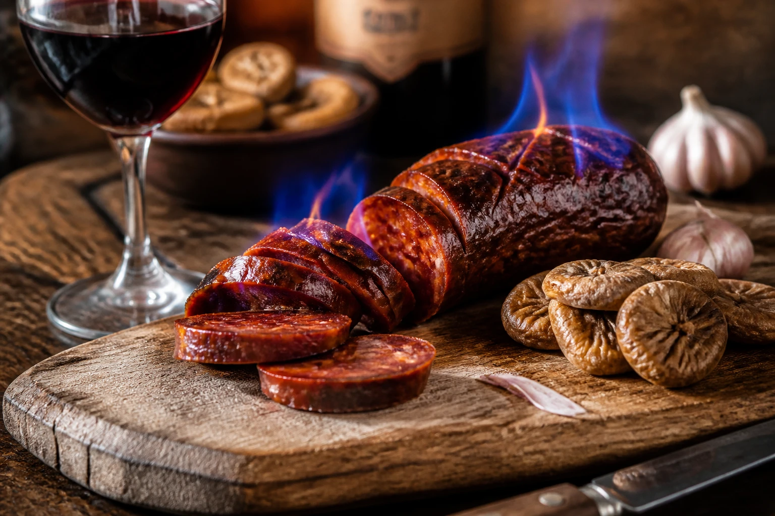 Le saucisson portugais : chouriço, salpicão et chorizo flambé