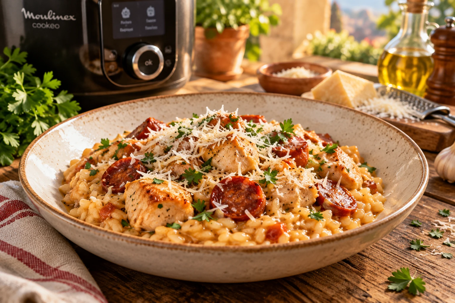 Risotto poulet chorizo au Cookeo : quantités pour 4, 6 ou 8